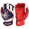 2023 Spiderz Pro Model Batting Gloves: White/Red/Navy