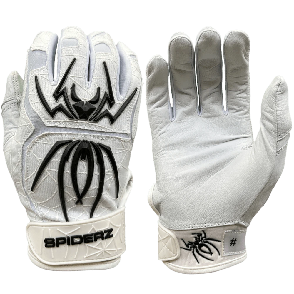 2022 Spiderz ENDITE Batting Gloves: White And Black