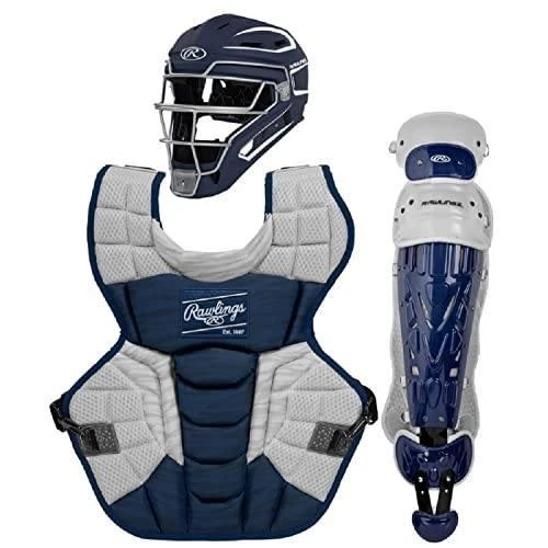 Rawlings Youth Navy/White VELO 2.0 Catcher's Gear Box Set: CSV2Y-N/W