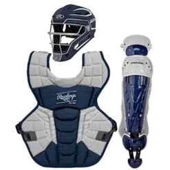 Rawlings Adult Navy/White VELO 2.0 Catcher's Gear Box Set: CSV2A-N/W