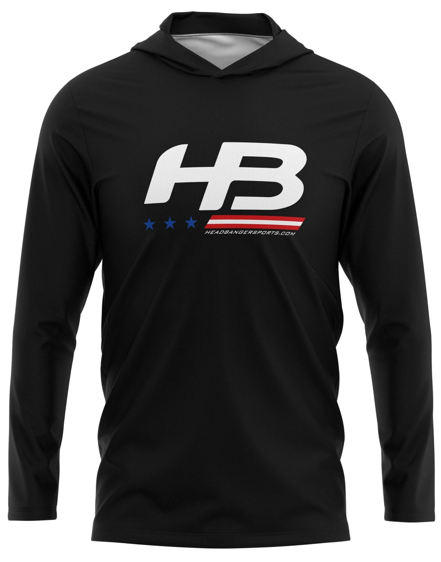 Headbanger Sports Exclusive Ultra Lightweight Long Sleeve Hoodies: Stars & Bars - Image 2