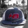 Headbanger Sports I8501 Cap America Flexfit Performance Trucker Mesh Back Hat: Graphite / White / RWB