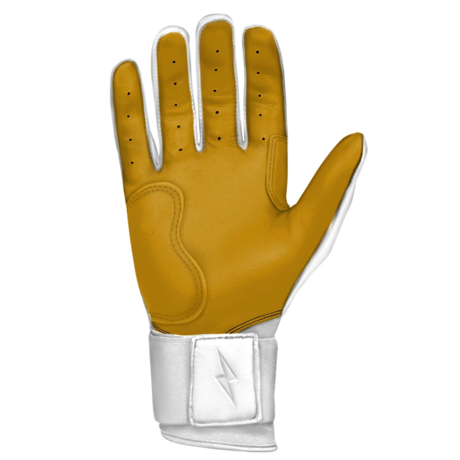 Bruce Bolt PREMIUM PRO Long Cuff Batting Gloves: White - Image 7