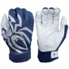 2022 Spiderz PRIZM Batting Gloves: Navy Blue/Silver