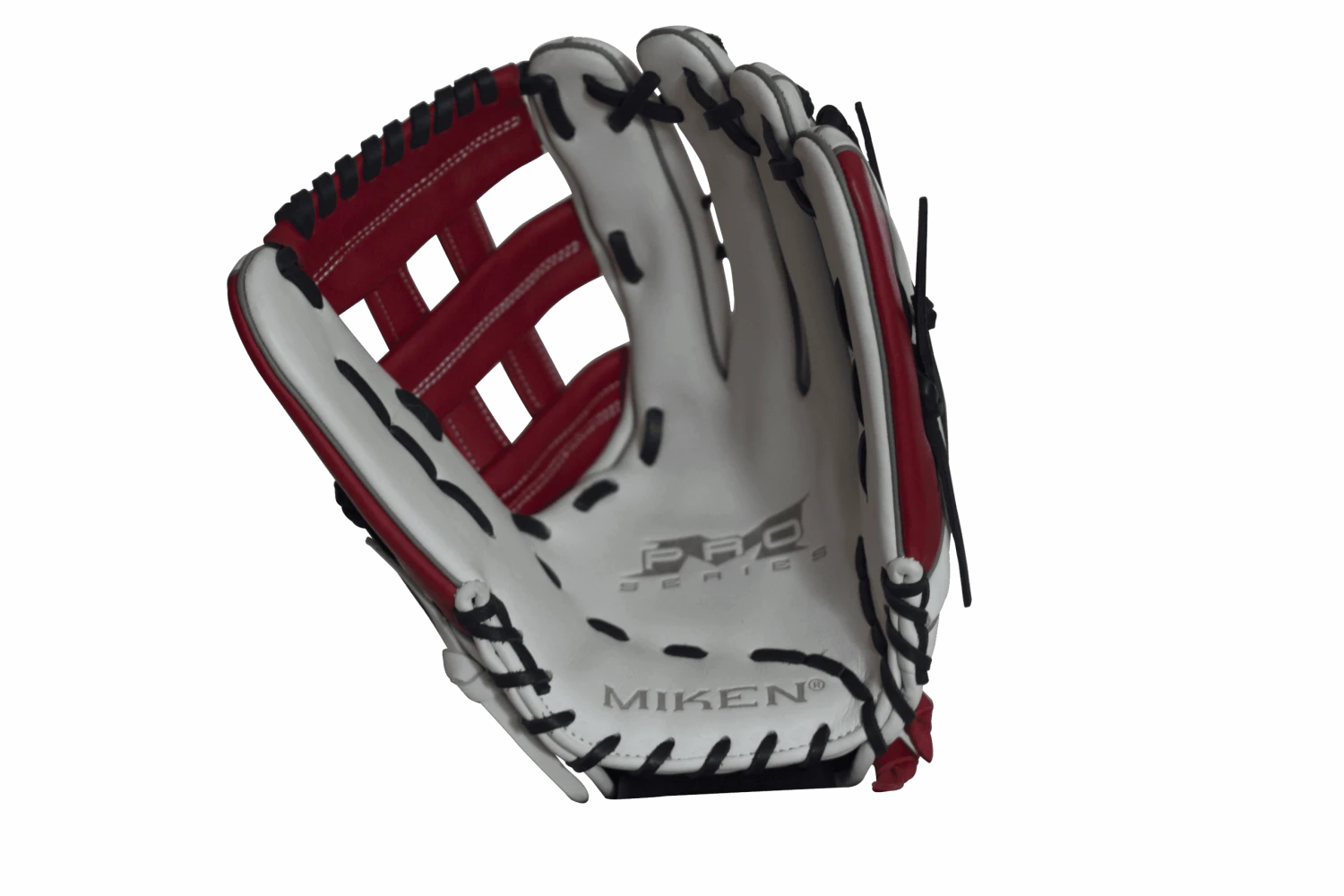 Miken Pro Series 13.5″ Slow Pitch Fielding Glove – White/Scarlet/Navy: PRO135WSN - Image 3