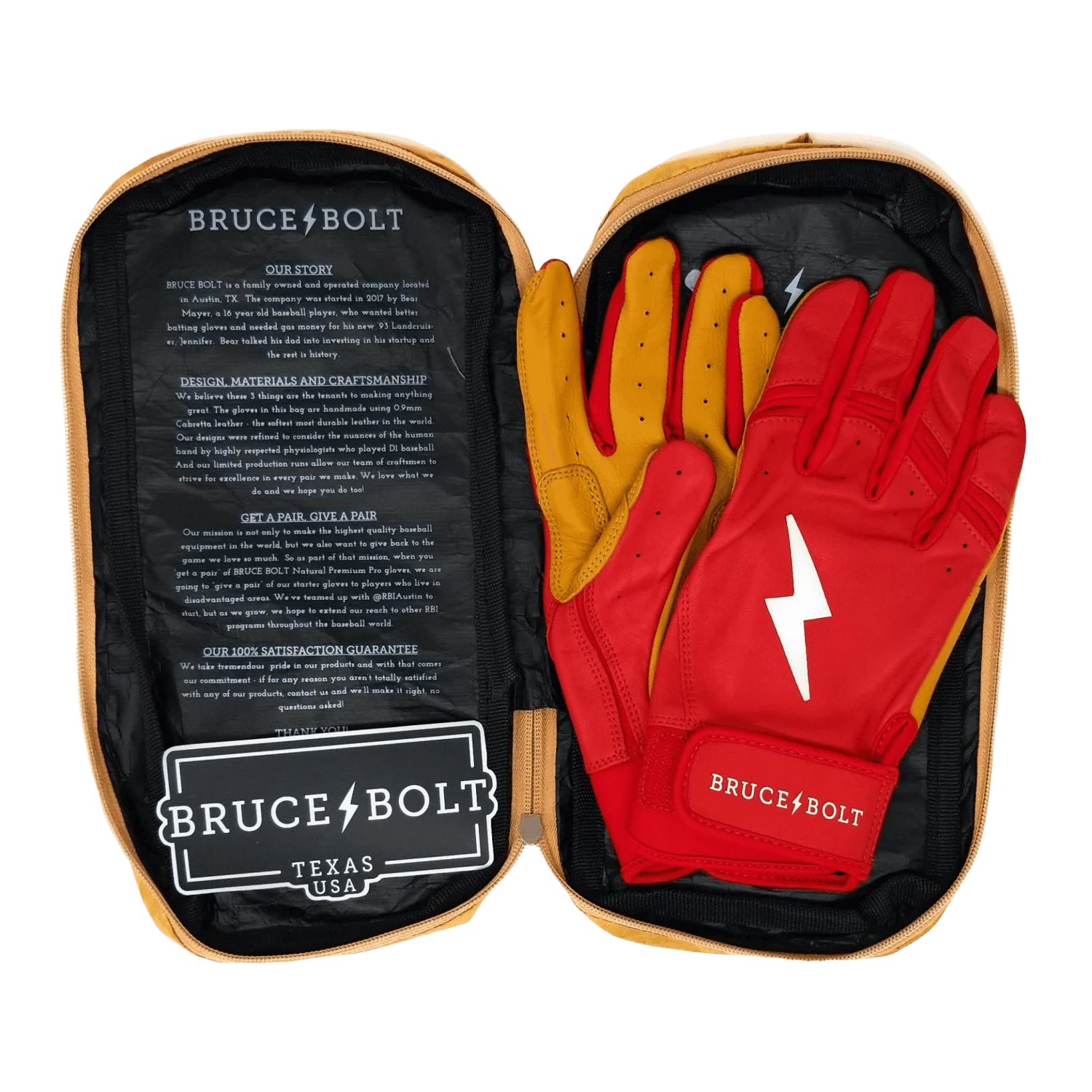 Bruce Bolt PREMIUM PRO Short Cuff Batting Gloves: Red - Image 7