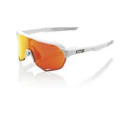 100% S2 Sunglasses Soft Tact Off White - HiPER Red Multilayer Mirror Lens