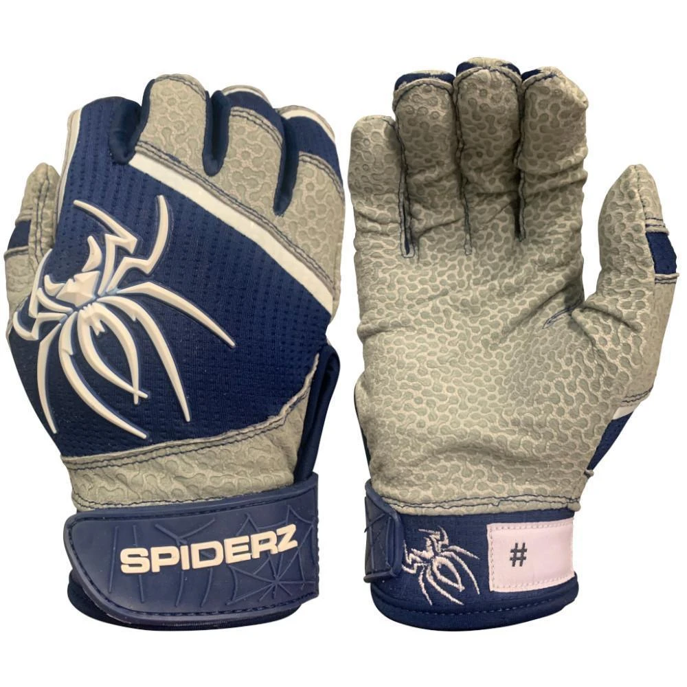 2022 Spiderz PRO Model Batting Gloves: Navy Blue/White